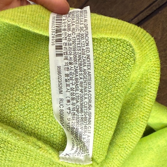 Zara Women’s Lime Green Knit Midi Dress Size M - Picture 4 of 9